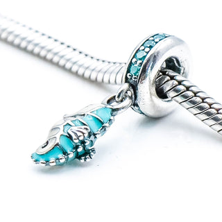 PANDORA Tropical Seahorse Sterling Silver Dangle Charm With Teal Zirconia And Enamel