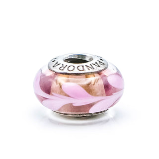 PANDORA Purple And Pink Swirl Murano Glass Sterling Silver Charm