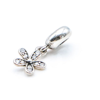 Pandora Dazzling Daisy Sterling Silver Dangle Charm With Clear Zirconia