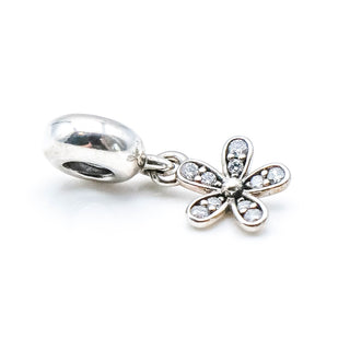 Pandora Dazzling Daisy Sterling Silver Dangle Charm With Clear Zirconia