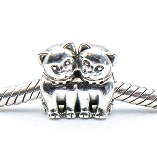 PANDORA Purrfect Together Sterling Silver Charm Cat Bead