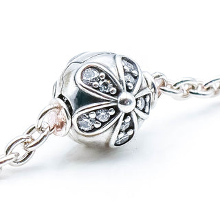 Pandora Dazzling Daisies Sterling Silver Clip Charm With Clear Zirconia