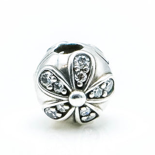 Pandora Dazzling Daisies Sterling Silver Clip Charm With Clear Zirconia