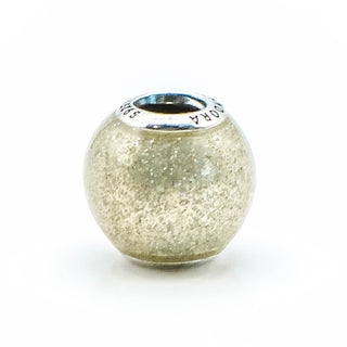 Pandora Golden Enamel Glitter Ball Sterling Silver Charm