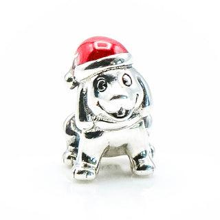 Pandora Christmas Puppy Sterling Silver Charm With Red Enamel