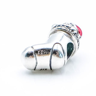 Pandora Christmas Stocking Sterling Silver Charm With Red Enamel And Zirconia