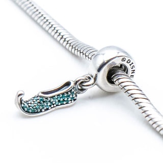 PANDORA Disney Jasmine's Sparkling Slipper Sterling Silver Aladdin Dangle Charm With Teal Zirconia
