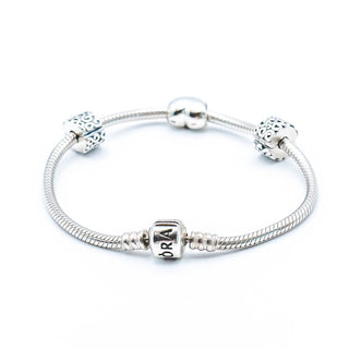 PANDORA Love Starter Bracelet With Two Clips and Heart Charm