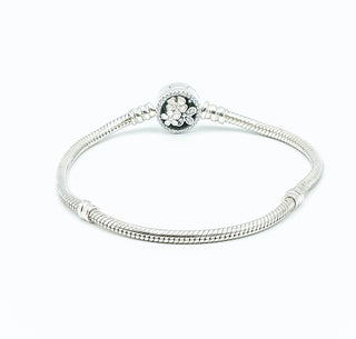 Pandora Sterling Silver Bracelet With Poetic Blooms Clasp