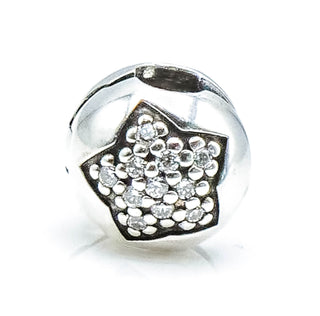 PANDORA You Are a Star Sterling Silver Clip With Clear Pave Zirconia