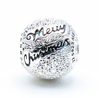 Pandora Merry Christmas Sterling Silver Charm With Black Enamel