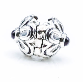 PANDORA Zinnia Sterling Silver Clip With Amethyst