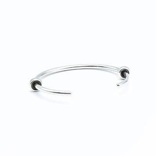 TROLLBEADS XS Sterling Silver Bangle With 2 Silver Spacers