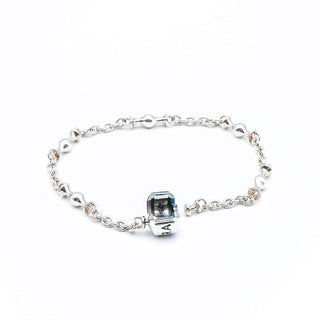 PANDORA Five Station Clip Capture Sterling Silver Bracelet With Pandora Clasp