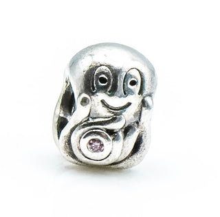 PANDORA Octopus Sterling Silver Charm With Pink Zirconia