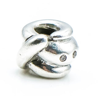 PANDORA Champagne Swirl Sterling Silver Charm With Champagne Zirconia