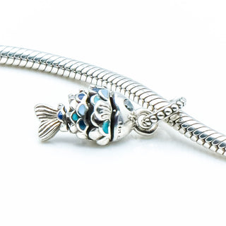 Pandora Blue Scaled Sterling Silver Fish Dangle