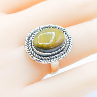 Sterling Silver Tiger's Eye Ring Size 6.5