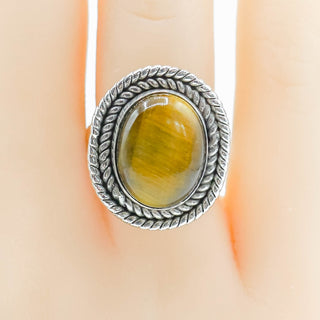 Sterling Silver Tiger's Eye Ring Size 6.5