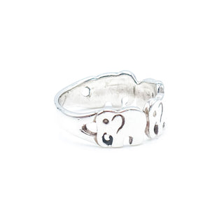 Sterling Silver Elephants Ring Size 7.25