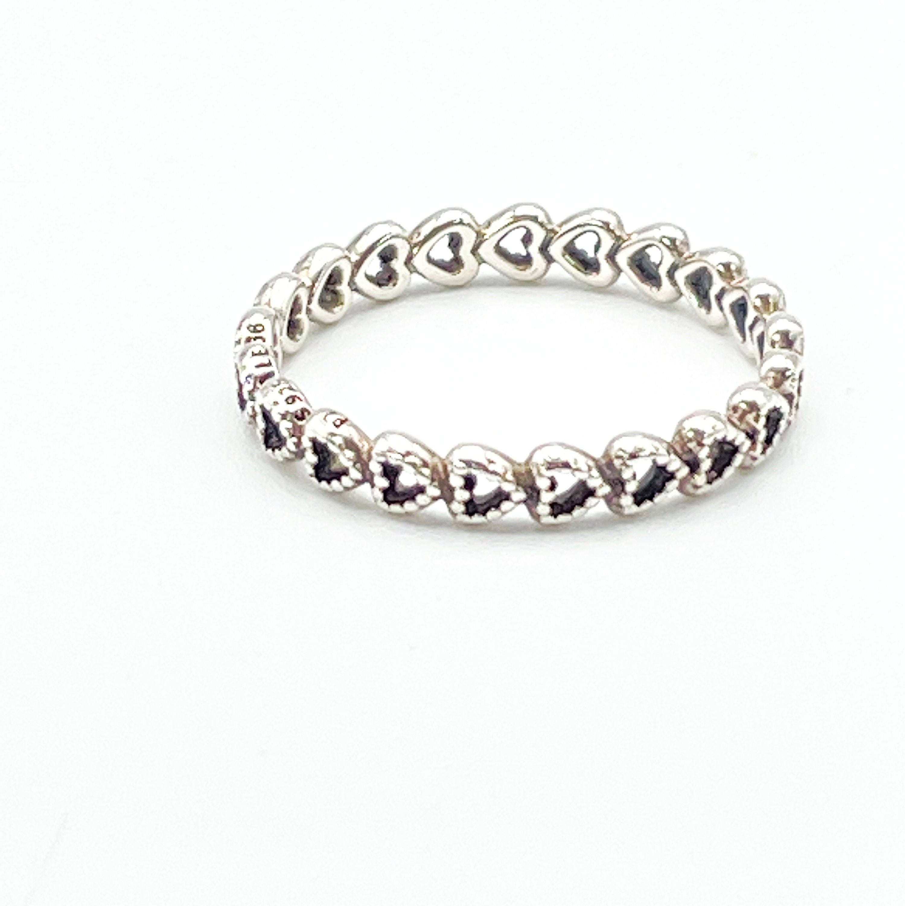 Band Pandora Love Ring Double Band Heart Ring — The Diamond Center