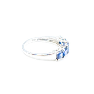 Blue Sapphire Ring in Sterling Silver Size 8