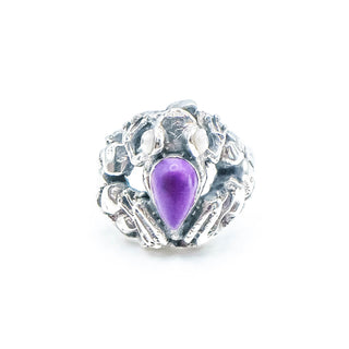 Vintage Sterling Silver Purple Sugilite Frog Ring Size 8.5