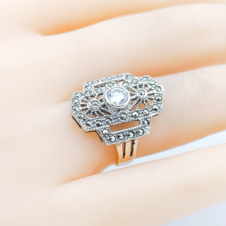 Marcasite CZ 850 Silver Ring Size 7.5