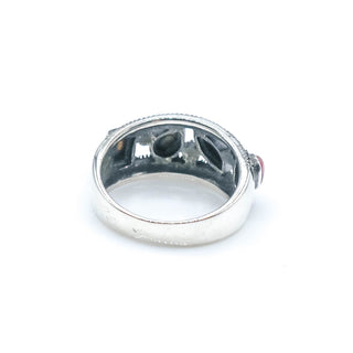 Vintage Sterling Silver Multi Gemstone Marcasite Ring Size 7