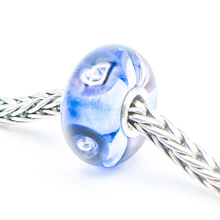 TROLLBEADS Clear Blue Bubbles Glass Bead Sterling Silver Charm