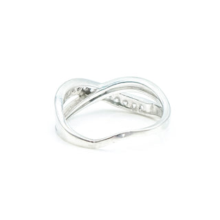 Clear Cubic Zirconia Sterling Silver Infinity Ring Size 8