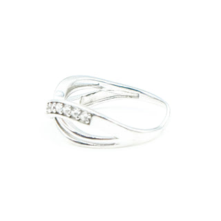 Clear Cubic Zirconia Sterling Silver Infinity Ring Size 8