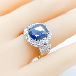 Bella Luce® Blue And White Cubic Zirconia Sterling Silver Ring Size 8