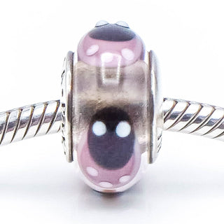 PANDORA Lavender Ladybugs Murano Glass Sterling Silver Charm