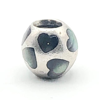 PANDORA Love Me Sterling Silver Charm With Black Mother Of Pearl