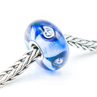 TROLLBEADS Clear Blue Bubbles Glass Bead Sterling Silver Charm