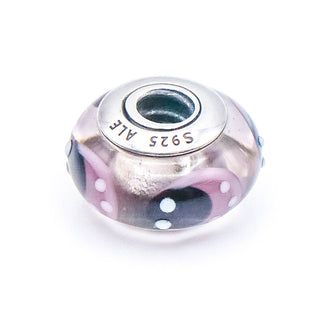 PANDORA Lavender Ladybugs Murano Glass Sterling Silver Charm