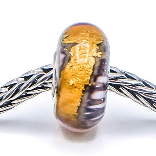 TROLLBEADS Golden Cave Glass Bead Sterling Silver Charm With 22K Gold