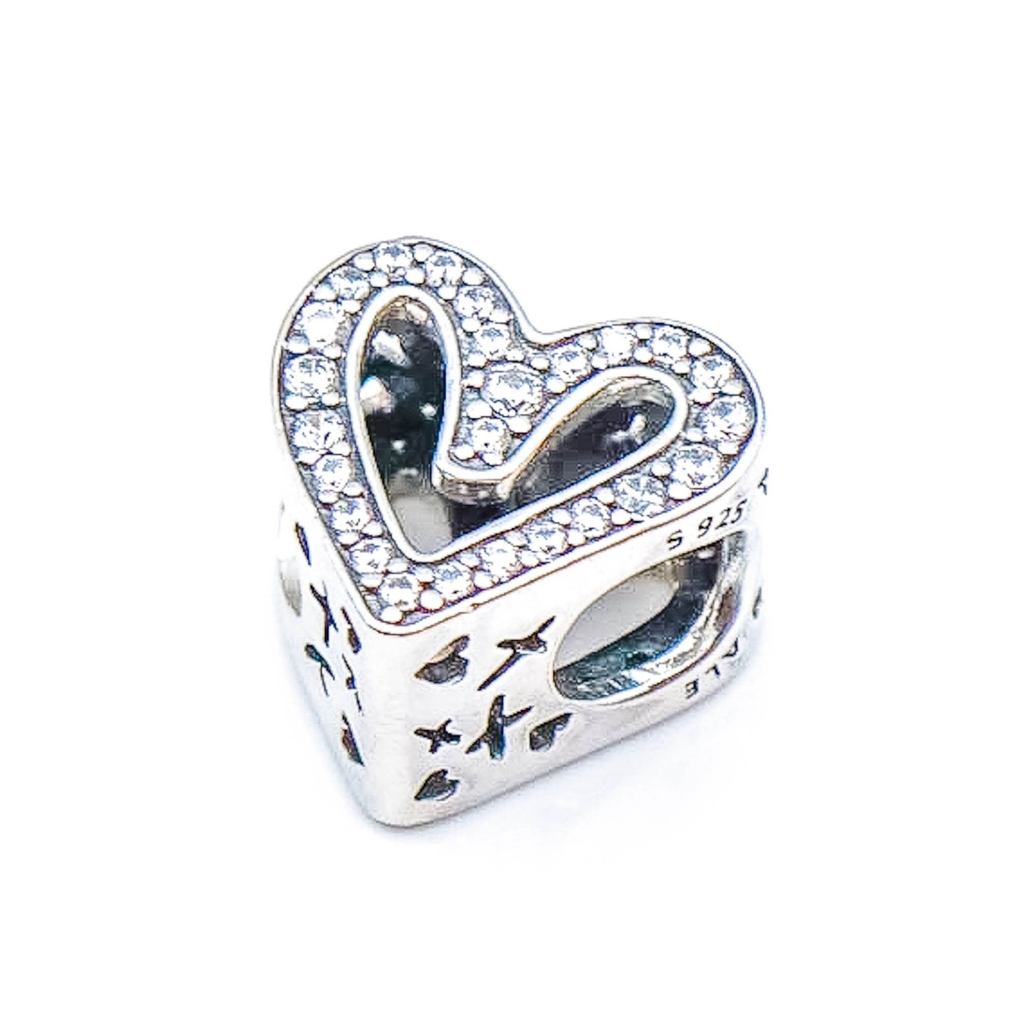 Sparkling Freehand Heart Charm