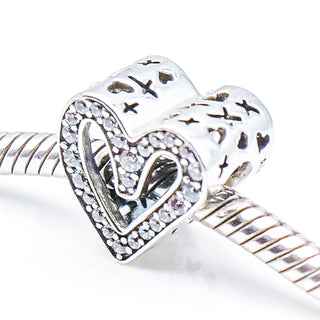 PANDORA Sparkling Freehand Heart Sterling Silver Charm