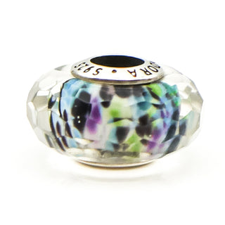 PANDORA Tropical Sea Glass Faceted Murano Glass Sterling Silver Charm