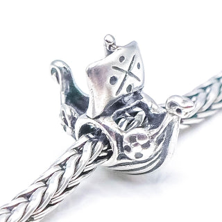 ESKE STORM Magic Rune Viking Ship Sterling Silver Charm - Retired
