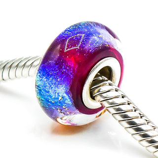 CHAMILIA Iridescent Collection Pink Spectrum Murano Glass Charm With Sterling Silver Core