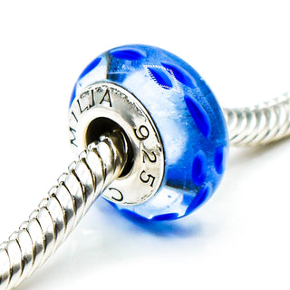 CHAMILIA Blue Murano Glass Charm Sterling Silver Charm