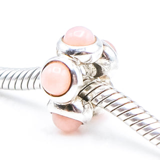 PANDORA RARE Pink Opal Cabochon Sterling Silver Charm