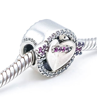 PANDORA Sparkling Arrow And Heart Sterling Silver Charm