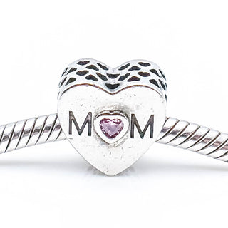 PANDORA Mother Heart Charm S925 ALE Sterling Family Mom Charm