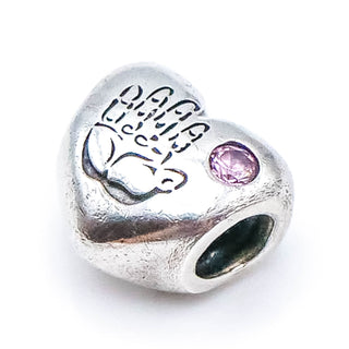 Pandora Baby Girl Heart Sterling Silver Charm With Pink Zirconia