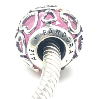Pandora Pink Encased In Love Sterling Silver Charm