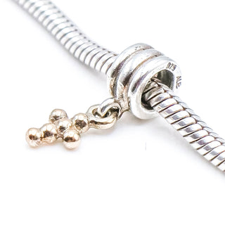 PANDORA Cross Sterling Silver & 14K Gold Dangle Charm